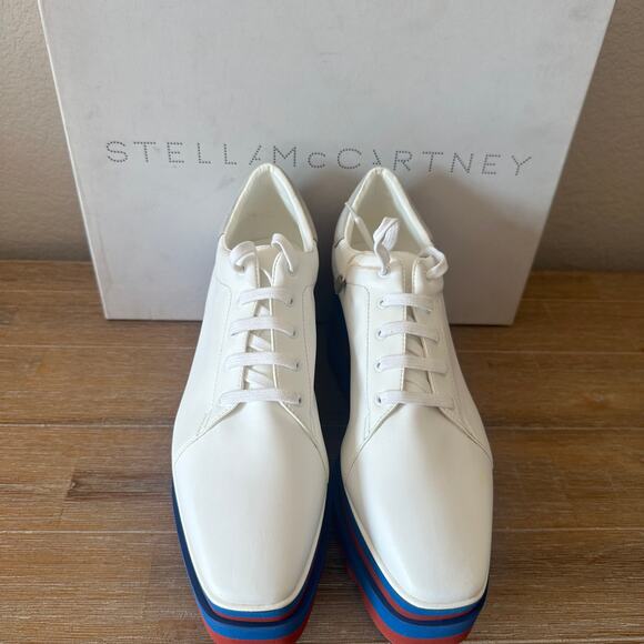 Stella McCartney Sneak Elyse Platforms, Red White and Blue, size 40.5 US10.5 NIB - Picture 2 of 15